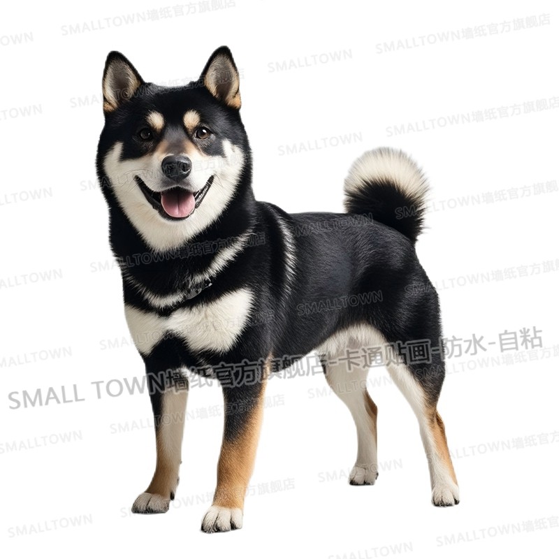 柴犬贴画黑色柴犬可爱狗狗墙贴车贴门贴遮挡划痕马桶冰箱贴画自粘