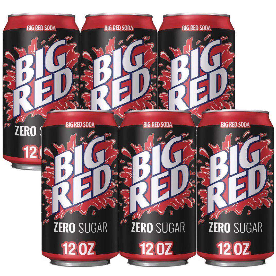 美国BIG RED SODA大红柑橘香草味可乐碳酸饮料汽水355ml 零蔗糖卡
