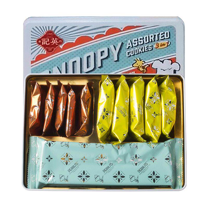 澳门英记SNOOPY联名杏仁饼凤凰卷蛋卷三合一经典什锦糕点儿童礼盒