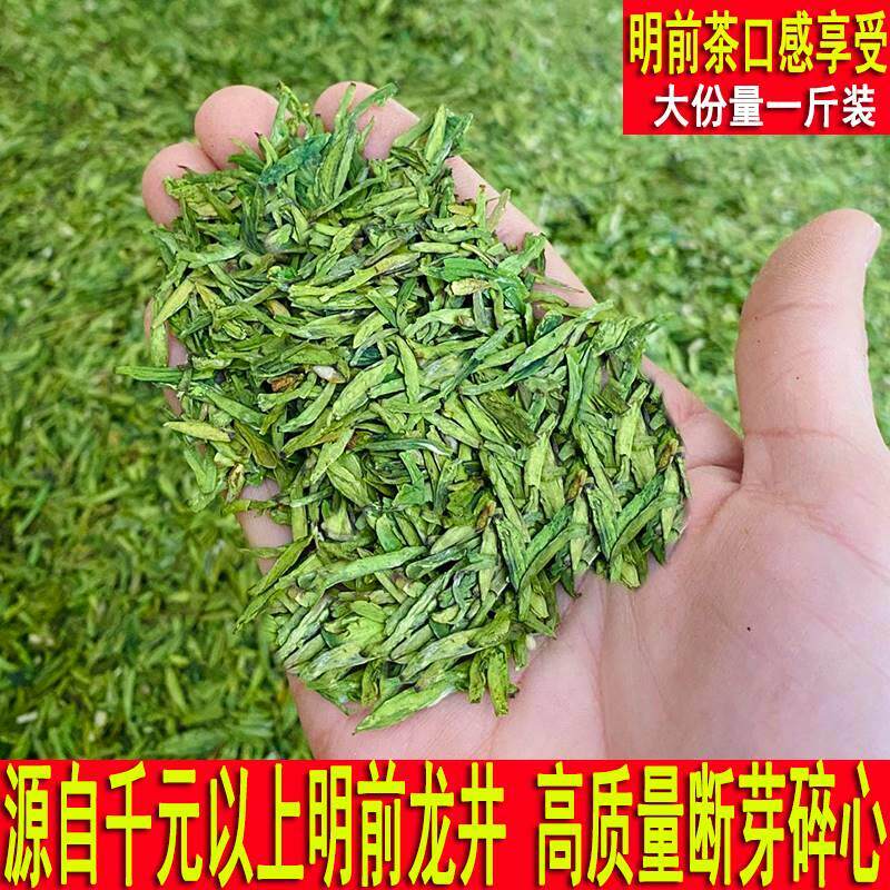新茶明前杭州龙井茶43号嫩芽茶心500g碎茶叶特级碎片碎茶茶片