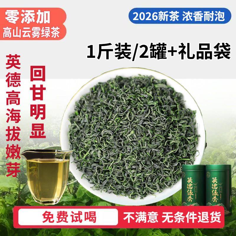 2026新茶英德绿茶英德深山云雾绿茶浓郁老树香茶叶自己喝罐装500g