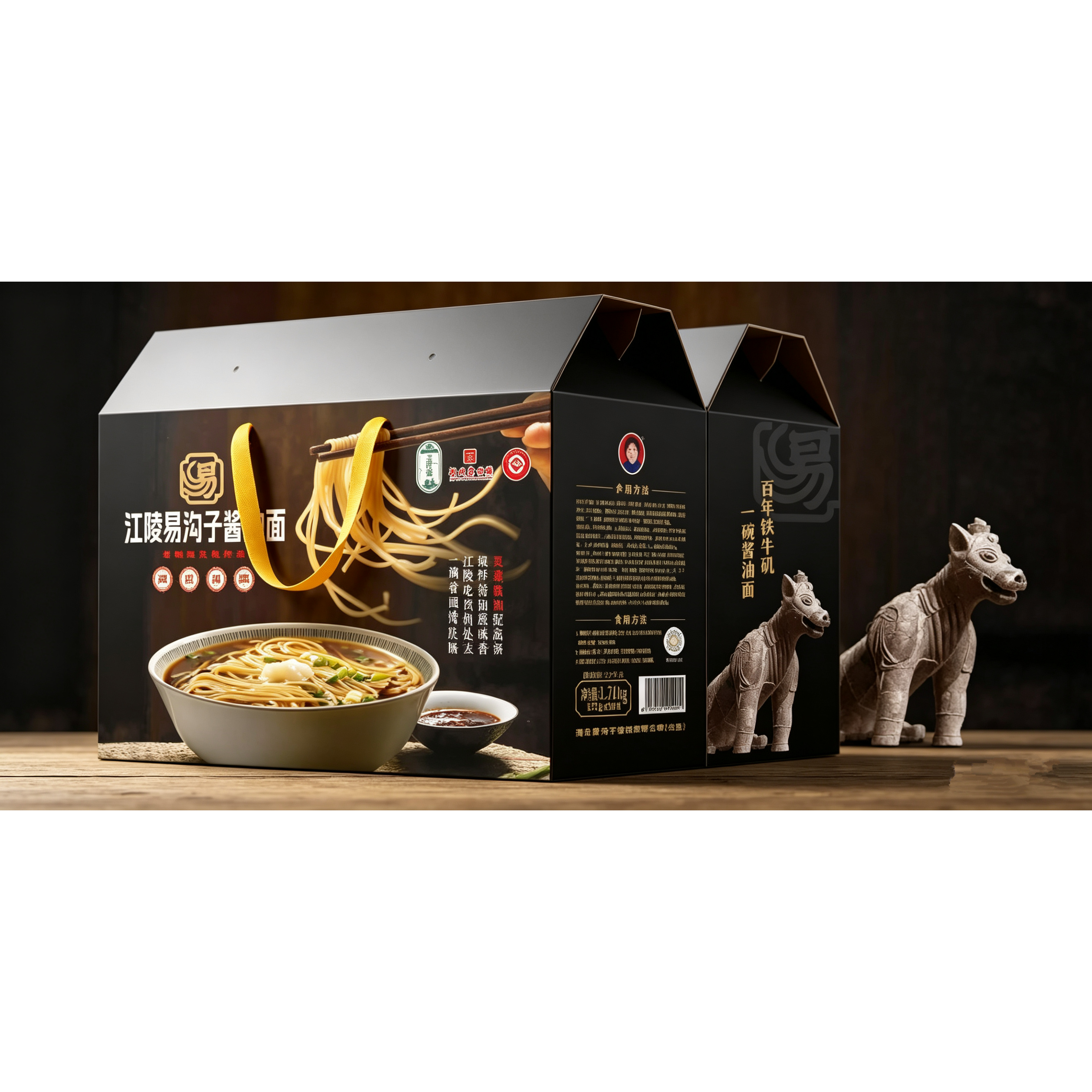 【现货速发】江陵特色易沟子酱油面汤料袋装礼盒装早餐宵夜速食面