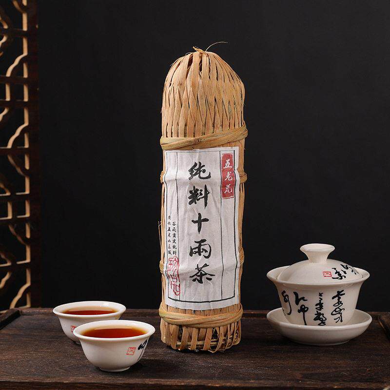 黑茶天尖原料安化黑茶花卷茶千两茶系列十两茶362克陈年老茶