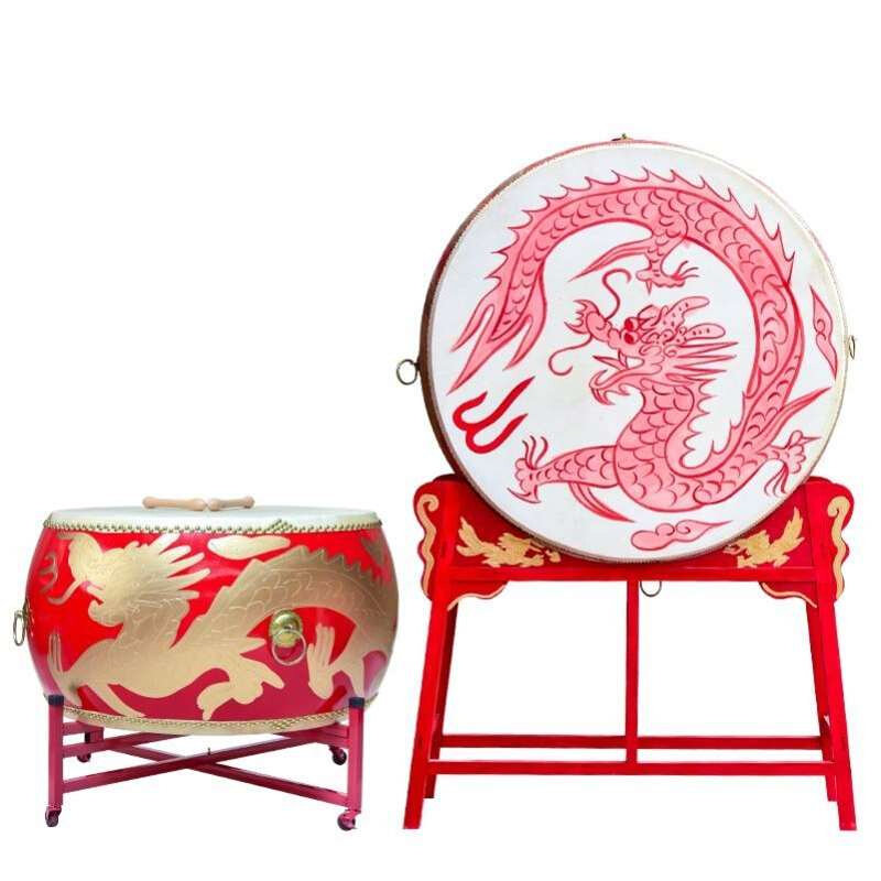 鼓威风大红鼓实木舞台龙鼓中国鼓寺院牛皮战鼓传统鼓寺庙龙鼓牛皮