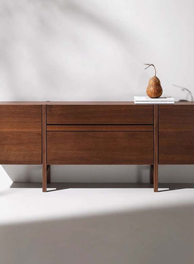 CLASSE/北欧日式简约PENE胡桃木双门储物餐边柜实木玄关