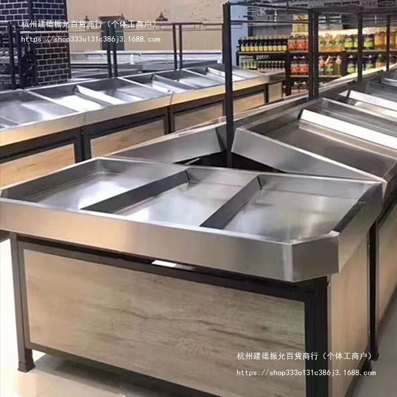 架商用蔬果架子中岛生鲜展示架蔬菜超市水果货架店果蔬多层不锈钢