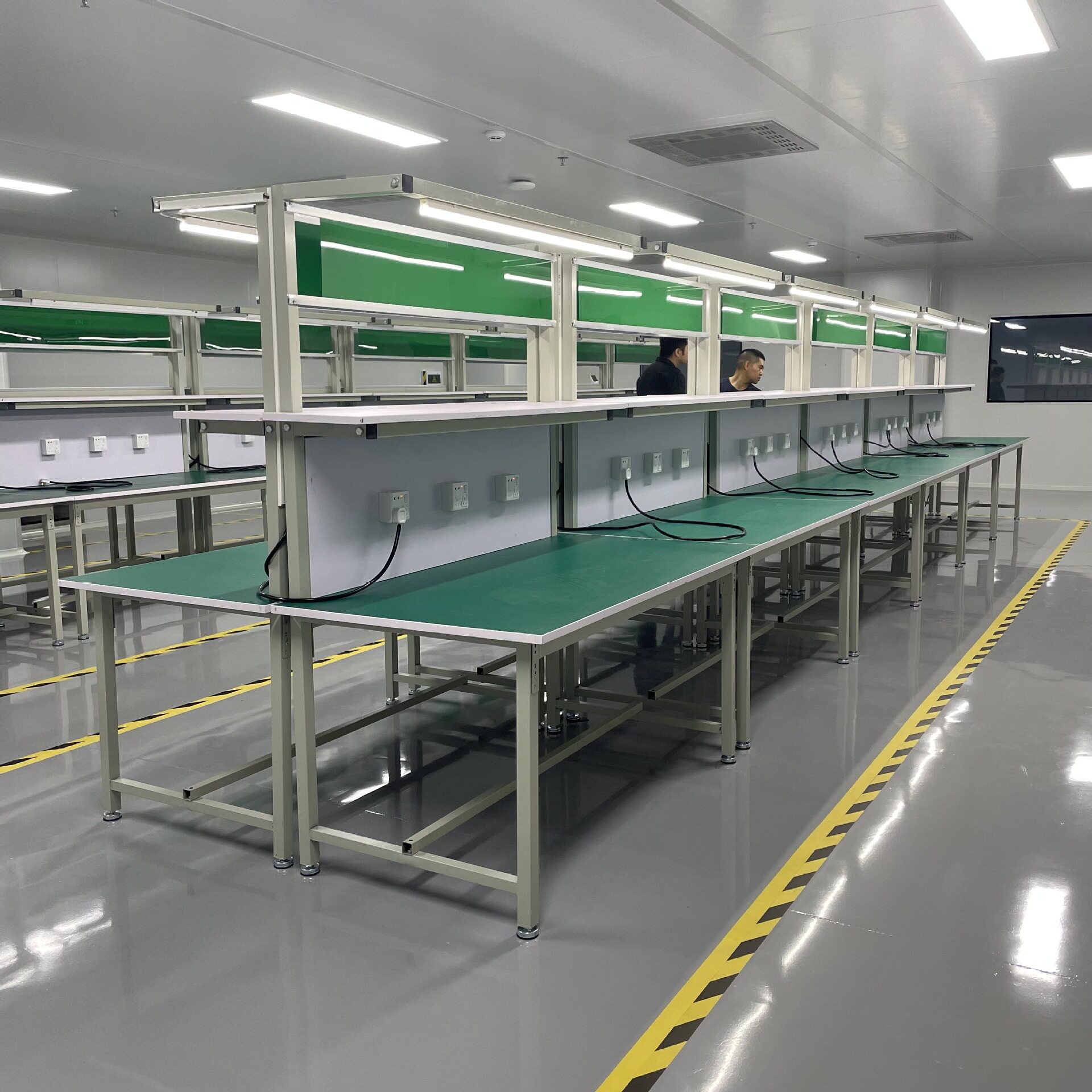 车间防静电工作台带灯工厂重型QC检验测试桌台注塑机流水线操作台