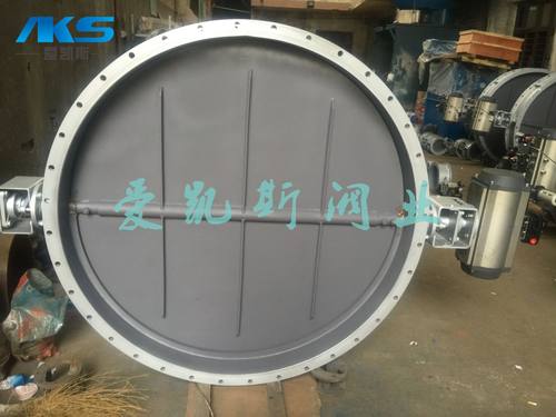 气动法兰式通风蝶阀D641W烟气大口径气动通风蝶阀