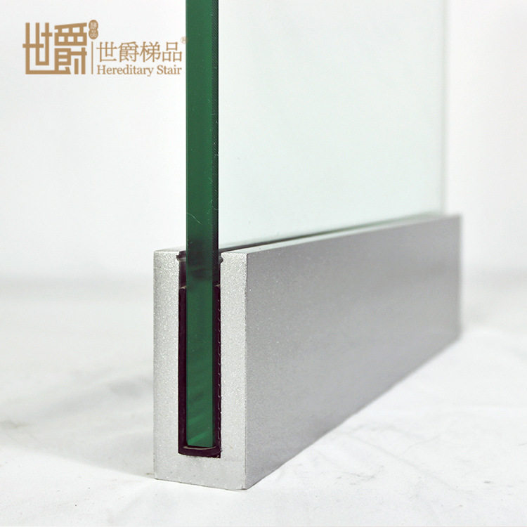 铝合金u槽 玻璃栏杆铝槽 简约玻璃铝槽 楼梯阳台玻璃栏杆扶手