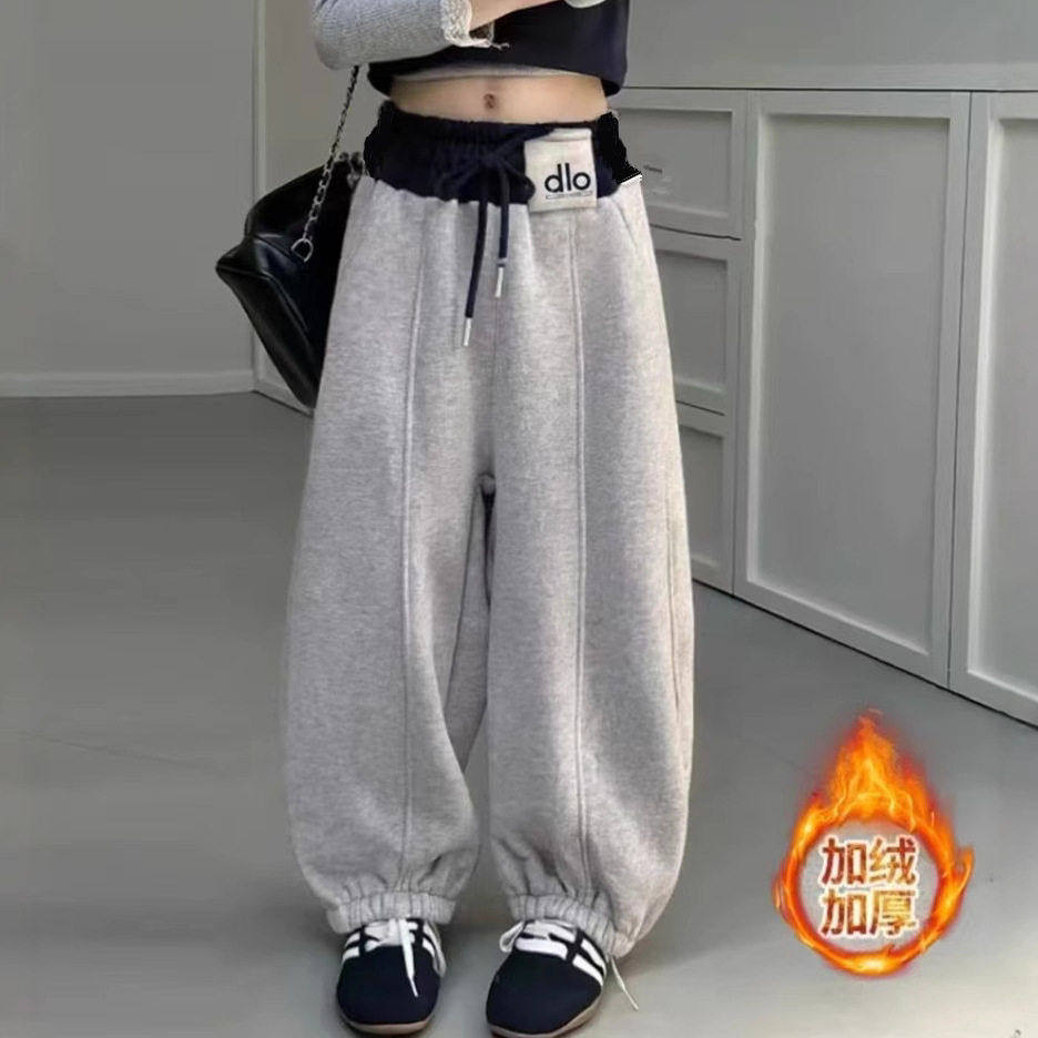 儿童弯刀裤束脚裤女童加绒加厚2025新款卫裤休闲中大童韩版百搭,童装/婴儿装/亲子装,裤子,淘宝优惠券,粉丝福利购,淘宝优惠卷