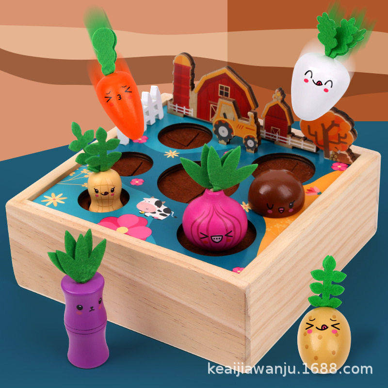 跨境创意儿童拔萝卜磁性捉虫游戏幼儿园早教益智拼插热销木制玩具,玩具/童车/益智/积木/模型,其它早教玩具类,淘宝优惠券,粉丝福利购,淘宝优惠卷