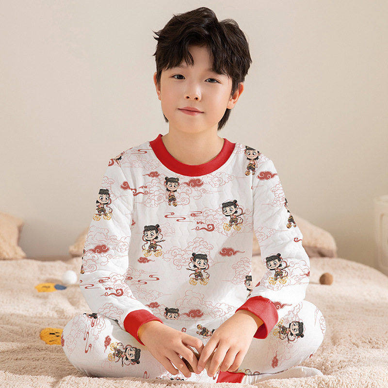 哪吒新款打底内衣儿童秋冬保暖夹棉三层加厚童100%全棉秋衣秋裤,童装/婴儿装/亲子装,内衣套装,淘宝优惠券,粉丝福利购,淘宝优惠卷