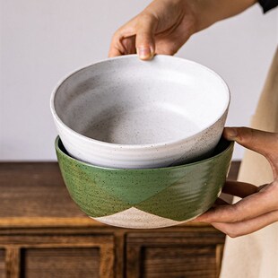 【实用厚实的面碗】粗陶家用7寸拉面碗水果碗中餐私厨汤菜碗 微瑕