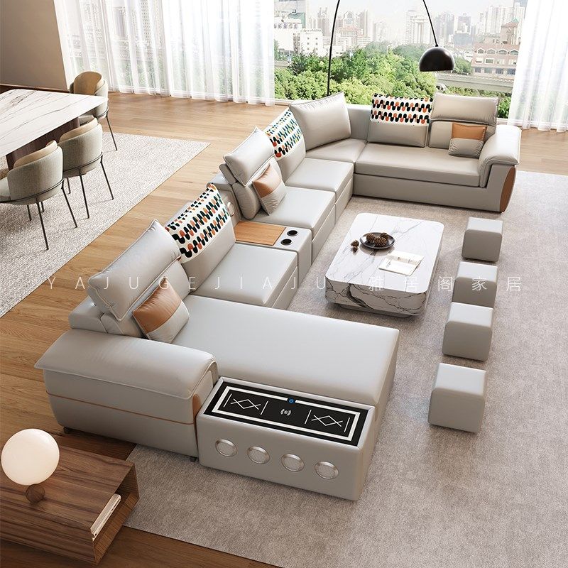 免洗布艺乳胶沙发客厅2024新款套装配套沙发茶几电视柜组合三件套