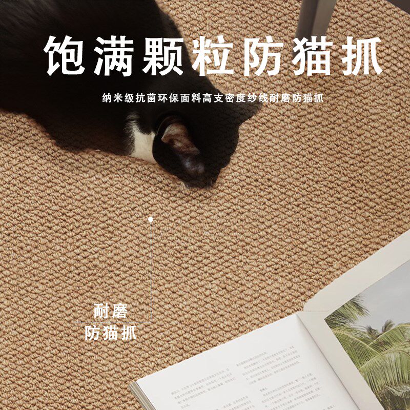 2025新款仿剑麻地毯摄影棚纯色沙发客厅卧室防猫抓防滑易打理地垫