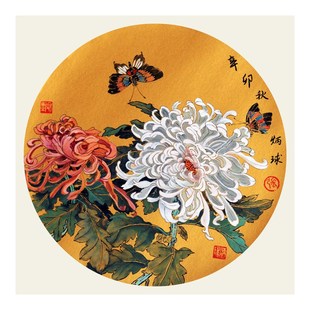 苏绣DIY套件初学 菊花蝴蝶 工笔秋菊 客厅卧室餐厅玄关刺绣装饰画