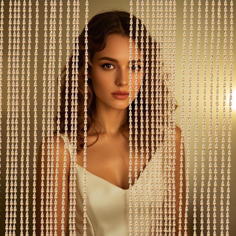 卧室门帘挂饰隔断水晶珠帘2025新款高档家用免打孔葫芦Z门帘串珠w