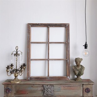 实木木质复古做旧窗框窗格假窗户木格子摄影道具可挂墙装镜片玻璃