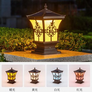 太阳能柱头灯LED户外防水庭院别墅墙头围墙大门灯大气家用门柱灯