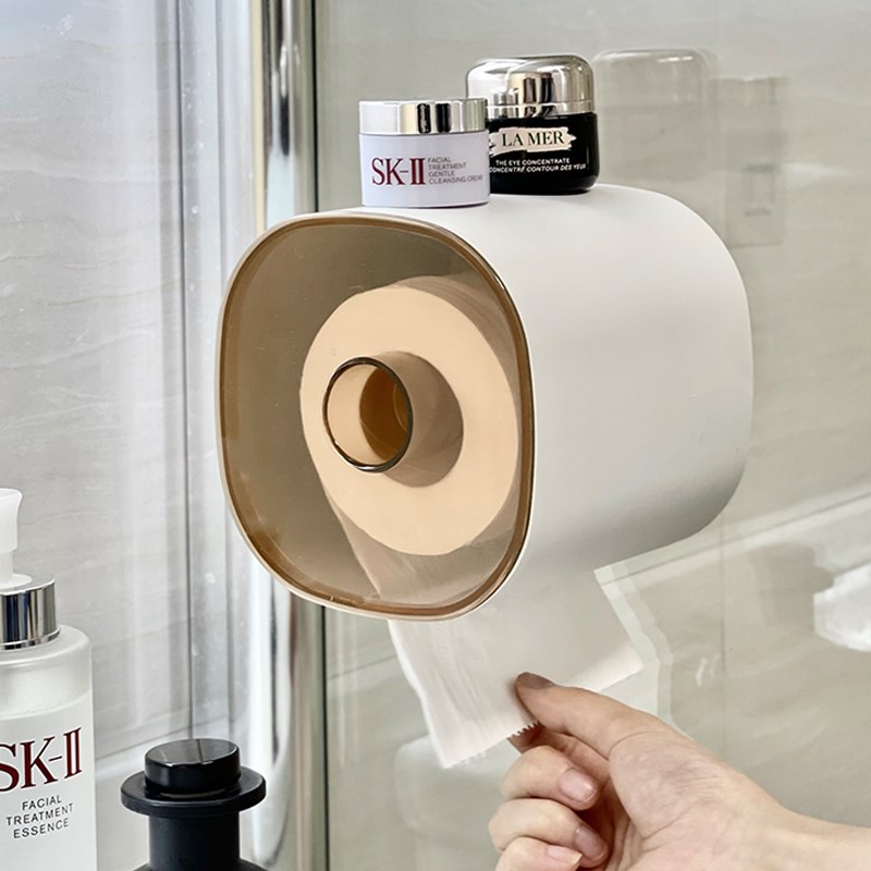 卷筒卫生纸卫生纸盒化妆室家用纸巾盒免打孔化妆室卷筒卫生纸收纳