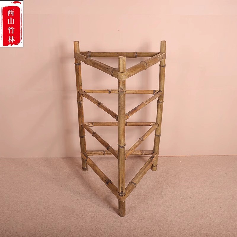 纯手工竹架子竹簸箕架市井火锅竹多层楠竹晾晒Q架置物架三脚架菜