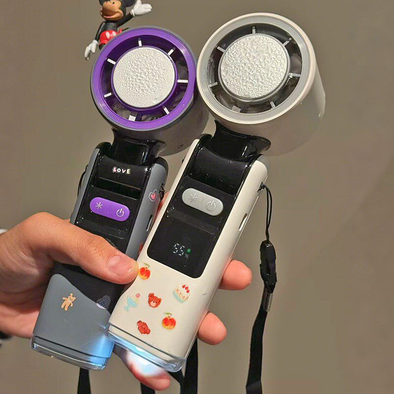 无叶风扇冰敷小型手持超静音大风力办公室桌面可挂脖随身涡轮风扇