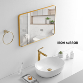 免打孔梳妆台化妆浴室镜子自粘壁挂镜厕所家用小型卫生间贴墙方镜