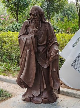 孔子雕塑玻璃钢孔子像铜雕定制园林景F观校园名人雕像仿铜人物摆