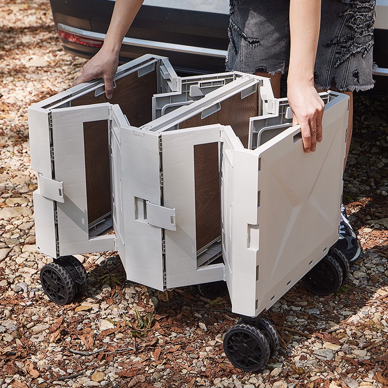 户外免安装露营可折叠拉杆推车营地拖车超大野餐野营夜市摆摊小车