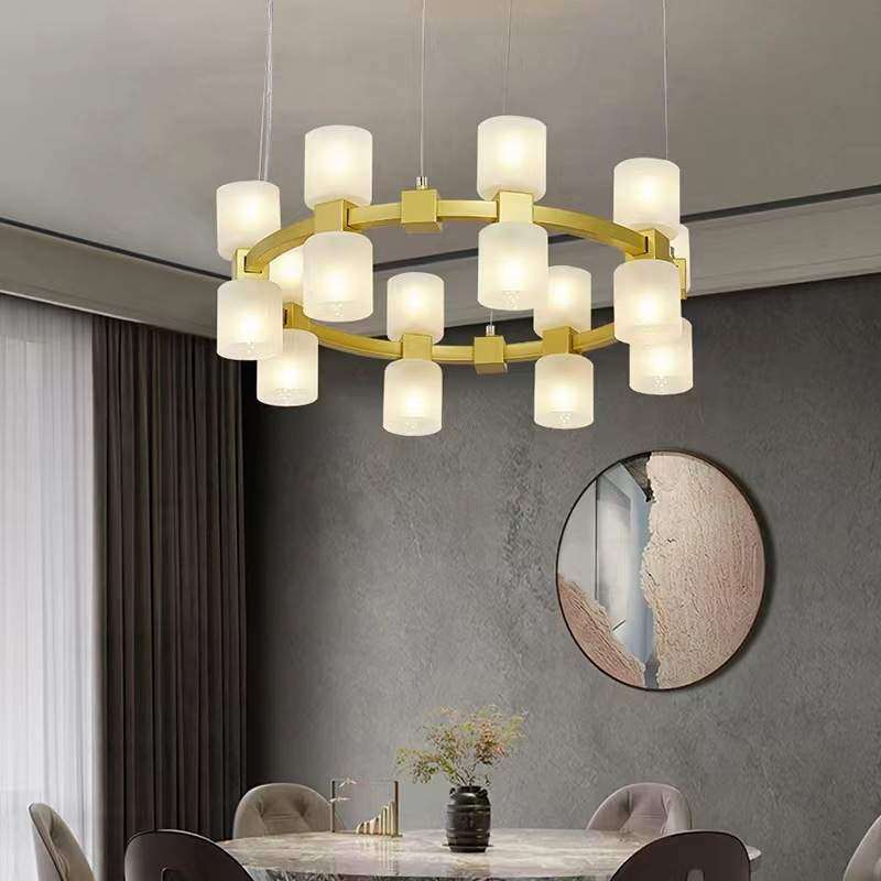 现代简约包厢吊灯酒店大堂餐厅高档包间别墅客厅圆形玻璃水晶灯具