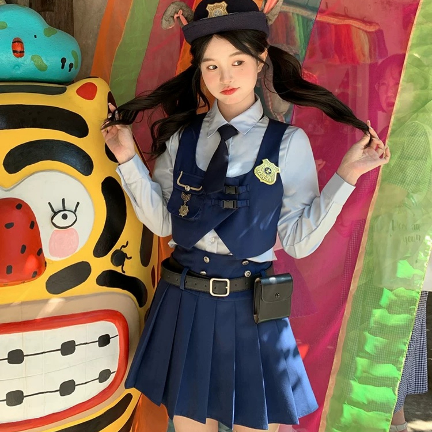 迪士尼穿搭朱迪兔子警官cos衣服JK裙子套装成人女秋冬疯狂动物城