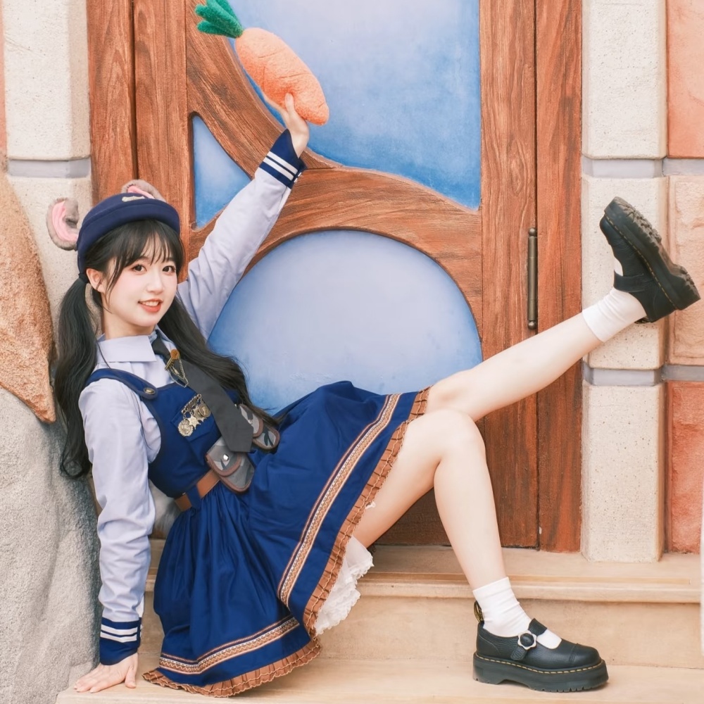 朱迪兔子警官cos衣服洛丽塔公主裙迪士尼穿搭成人秋冬疯狂动物城