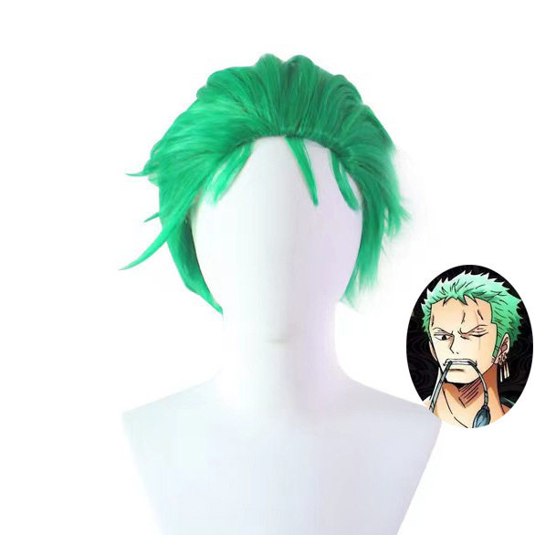 漫优航海王海贼vs王罗罗亚·索隆草皮头大背头cosplay假发