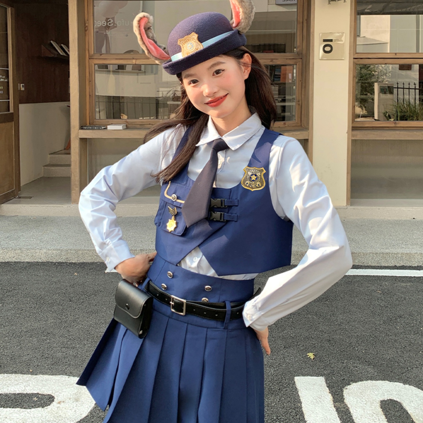 迪士尼穿搭朱迪兔子警官cos衣服JK裙子套装成人制服冬疯狂动物城