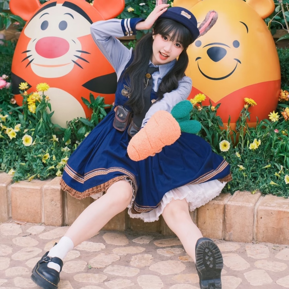 疯狂动物城迪士尼穿搭朱迪兔子警官cos衣服洛丽塔公主裙成人秋冬