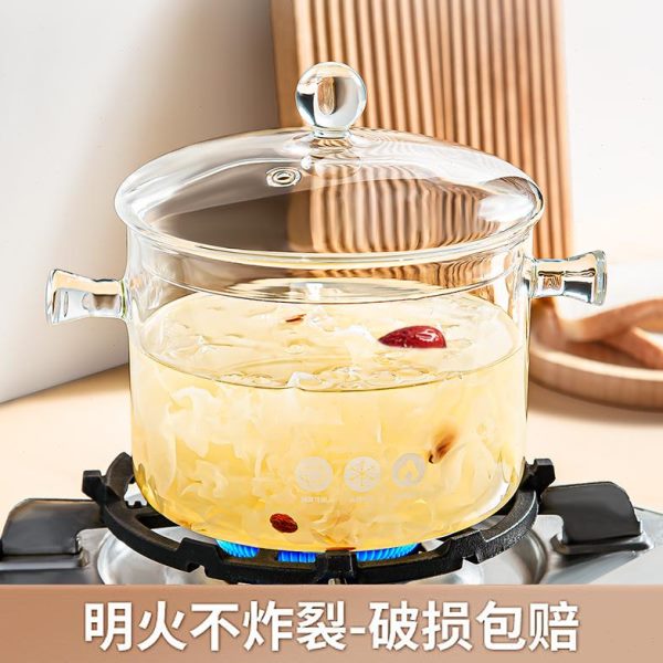 火锅玻璃锅透明专用电陶炉红酒煮高耐高温小奶锅明汤锅硼硅炖锅煲