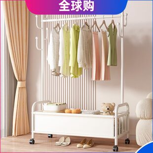 带客厅简约立式 网红挂衣架衣架家用升级款 卧室轮衣帽架落地德国