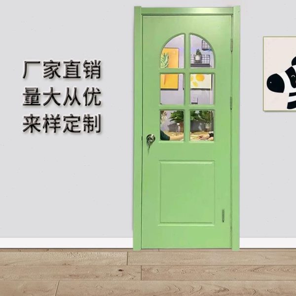 母木门早教教室子手学校工程幼儿园免漆开双夹班烤漆培训防玻璃门