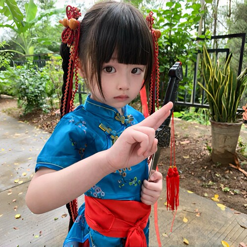 宗门小师妹儿童古风旗袍cos