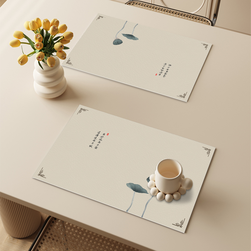 新中式餐垫杯垫桌垫可裁剪保护垫