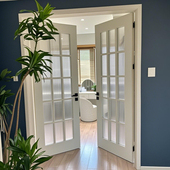 实木双开门法式 对开门定制现代简约格子推拉门玻璃门厨房门卧室门