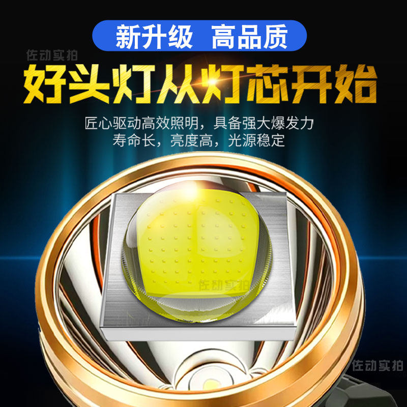 头灯2026新款强光充电超亮超长续航户外头戴式手电筒钓鱼专用矿灯