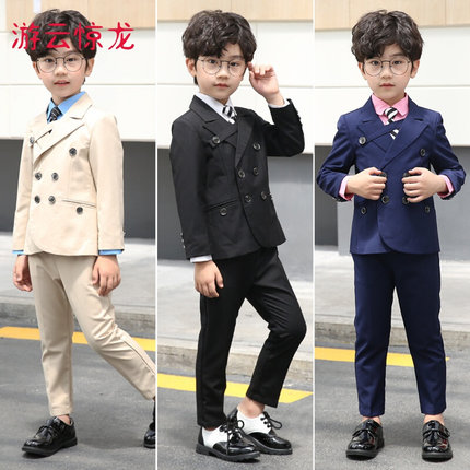 男童外套秋季新款儿童西装套装男宝宝洋气韩版西服三件套花童钢琴