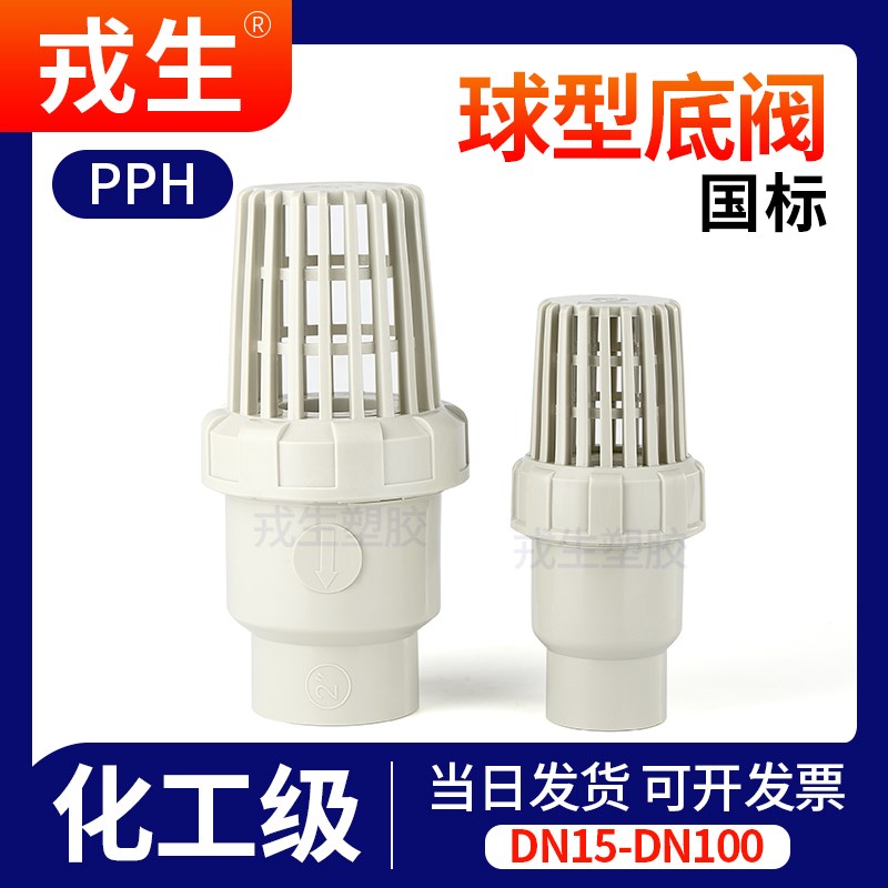 PPH底阀ppr球型止回阀水管止逆阀抽水泵底阀滤网进水花篮头莲蓬头图片