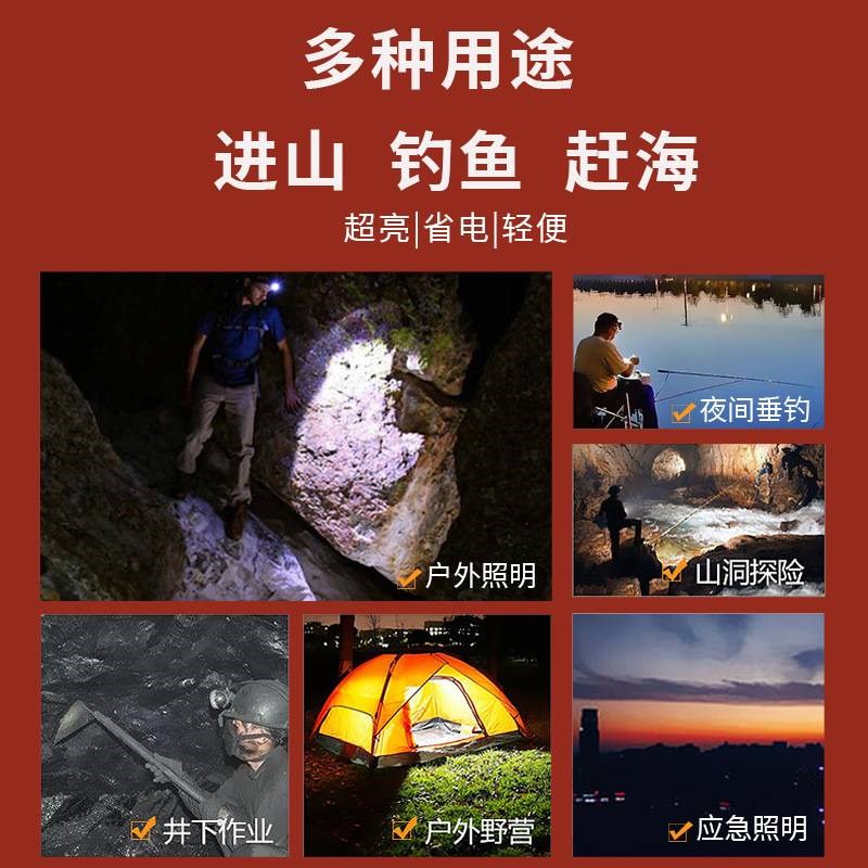 俱竞阳爆亮激光炮伸缩变焦强光LEBD户外探照灯千米远射聚光钓鱼灯