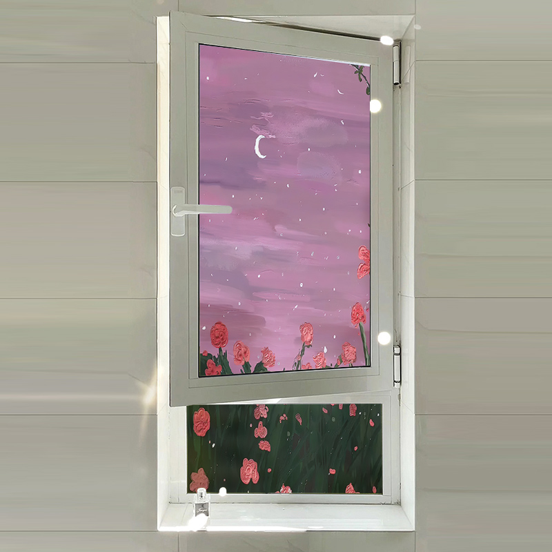 磨砂玻璃贴膜透光不透人卫生间ins风窗户贴纸防T走光厕所浴室窗户