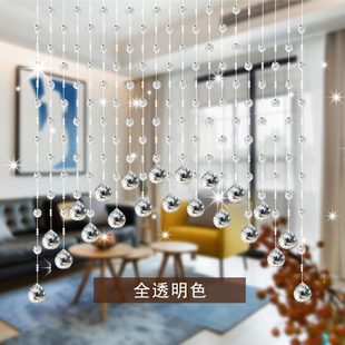 水晶 饰过道 免打孔卧室门帘珠帘客厅金挂帘 隔断香槟色餐厅装