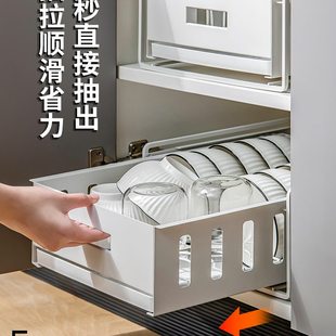 多功能沥水架厨房置物架放碗碗盘筷收纳架家用收纳盒子抽拉 碗碟式