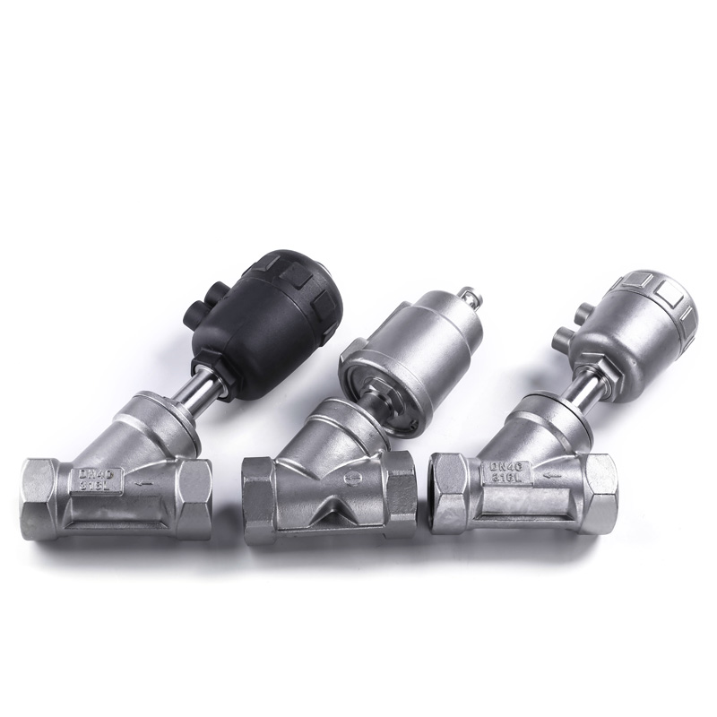 304不锈钢气动角座阀蒸汽气动阀不锈钢角座阀Y型高温自动控制阀门