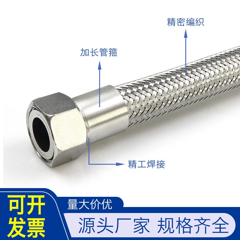 工业304不锈钢金属波纹管软管蒸汽管编织网管高温高压管4分6分1寸